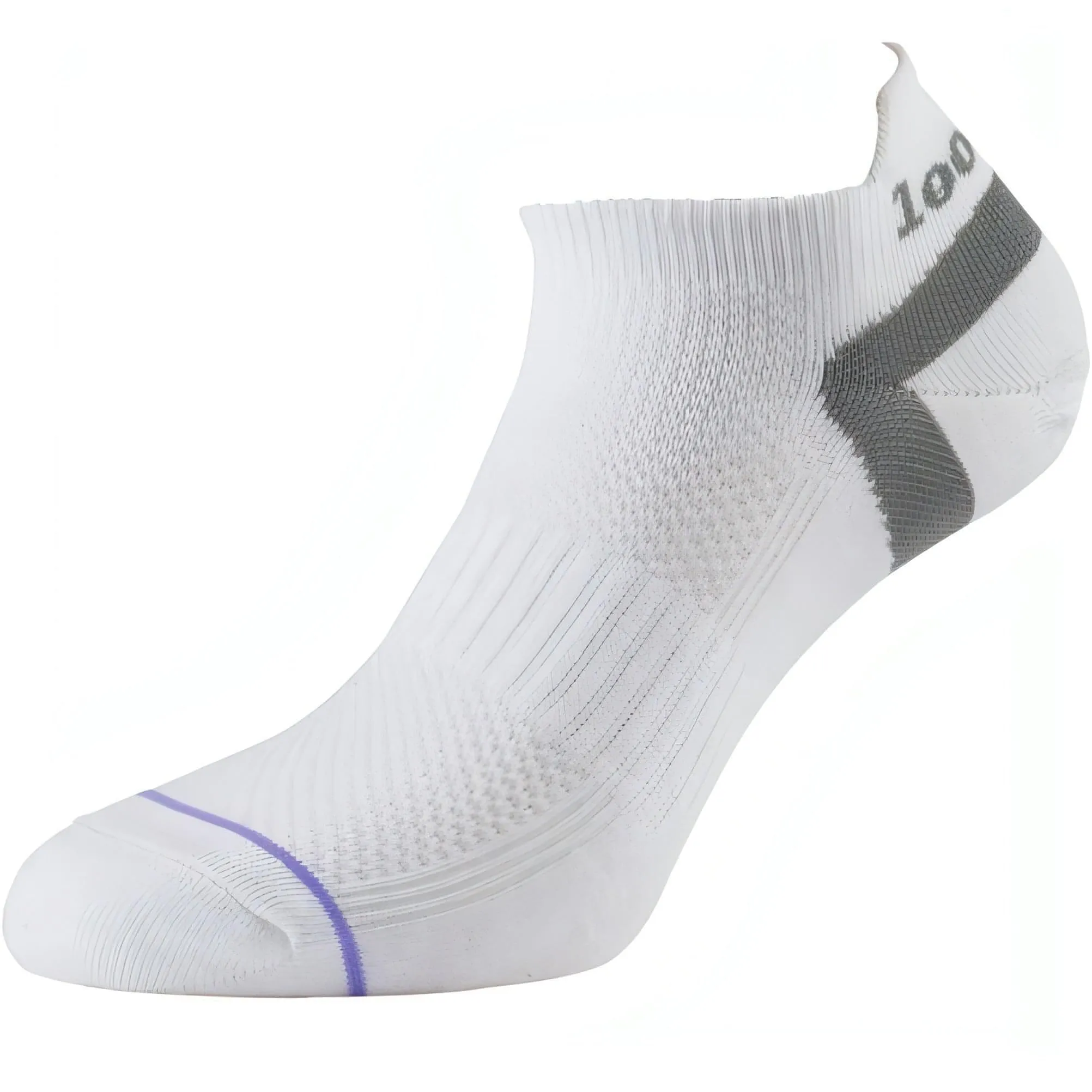 1000 Mile Double Layer Trainer Liner Mens Running Socks - White