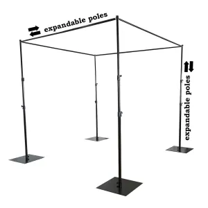 10FTx10FT Adjustable Crossbar Kit Wedding Photography Canopy And Drape Backdrop Stand