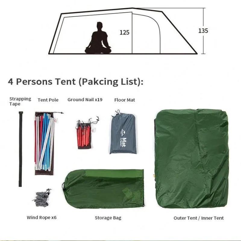 2 To 4 Person Tunnel Camping Tent