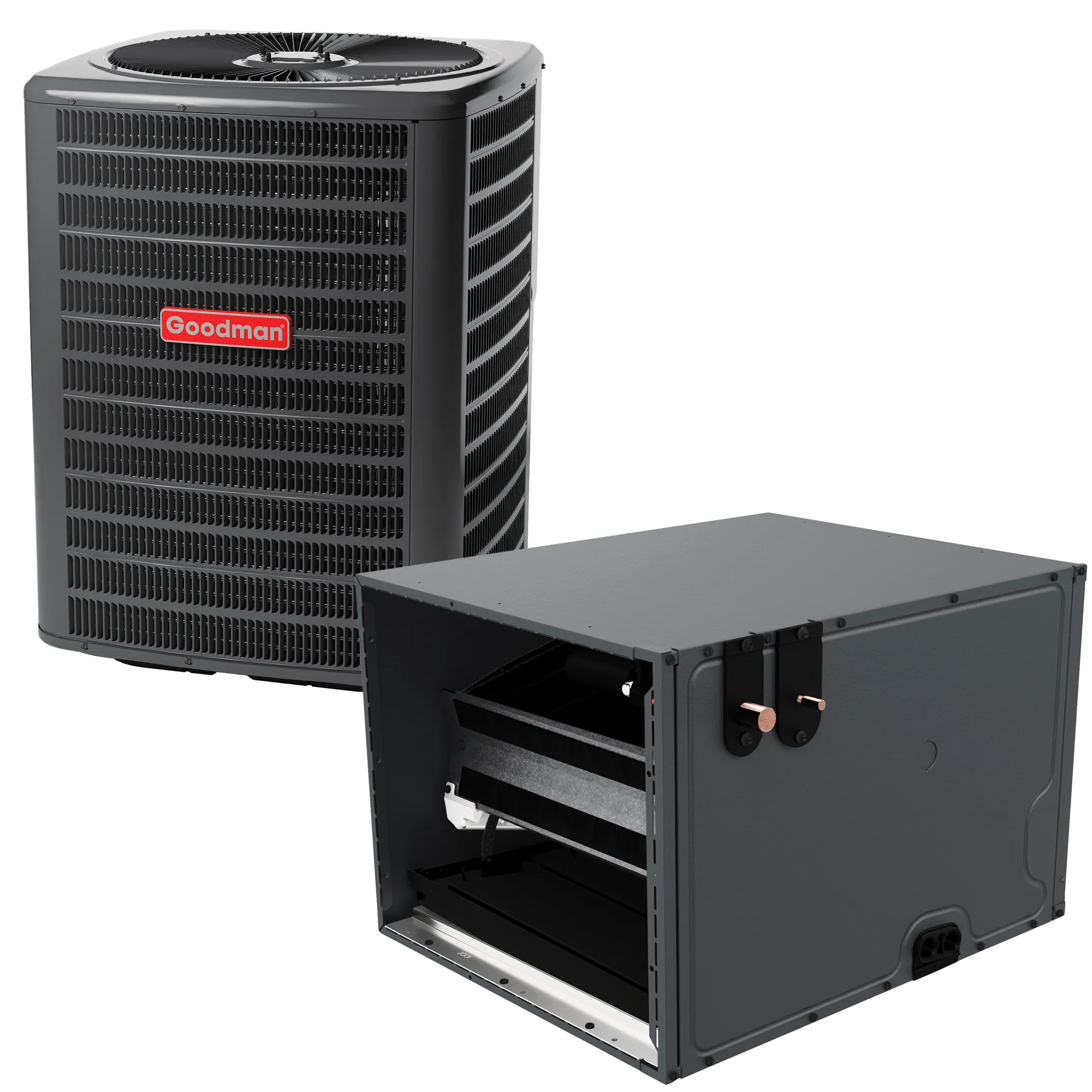 3 Ton 14.3 SEER2 R-32 Goodman Horizontal Coil   Air Conditioner 30" Width 21" Height Coil Upflow/Downflow Installation