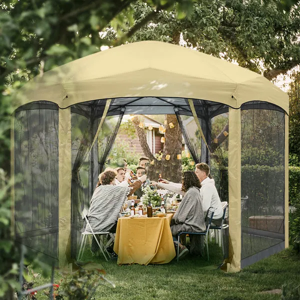 ABCCANOPY 6 Sided Instant Screened Gazebo Outdoor Screen House Room 6x6ft