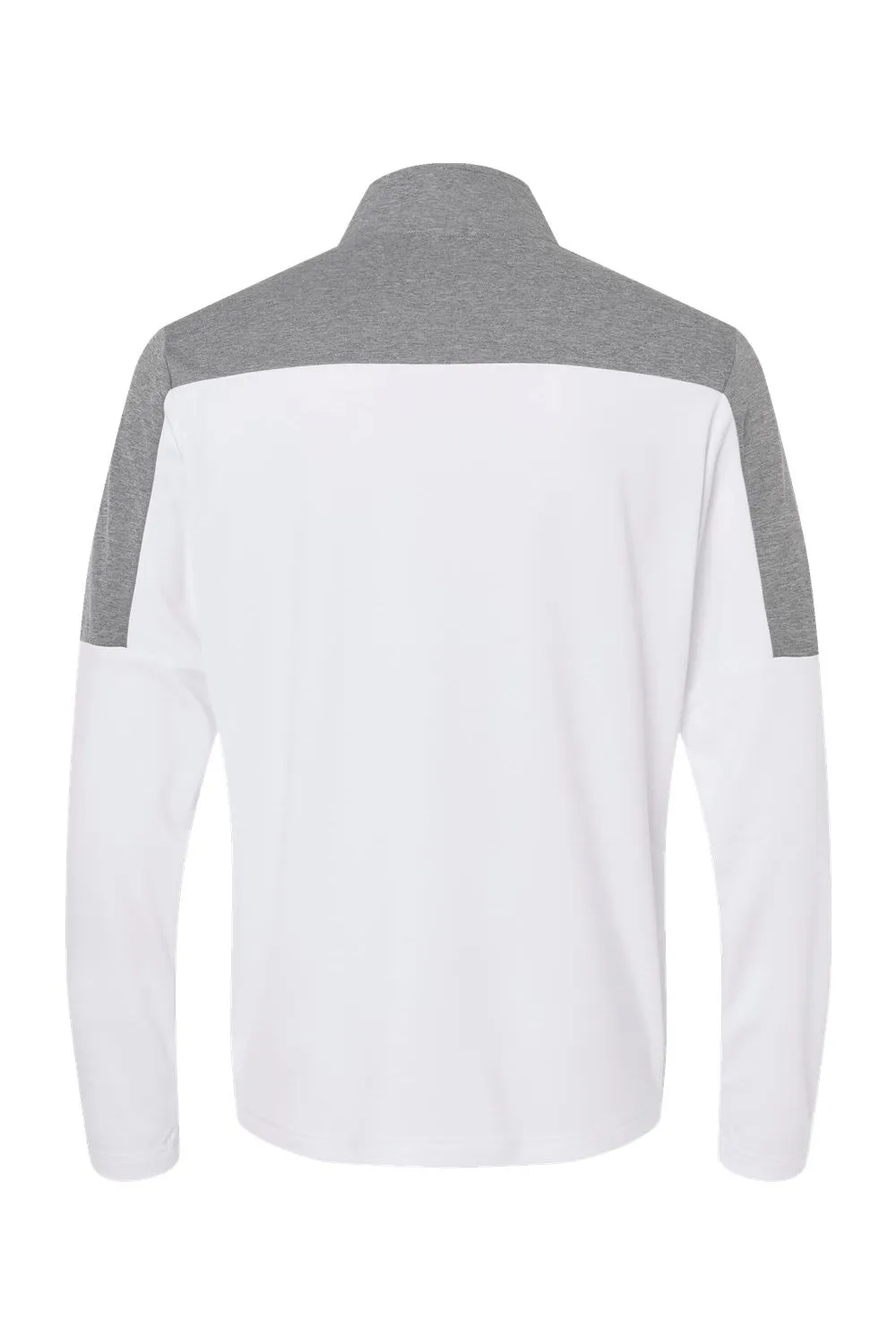 Adidas Mens Moisture Wicking 1/4 Zip Sweatshirt - White/Grey Melange - NEW