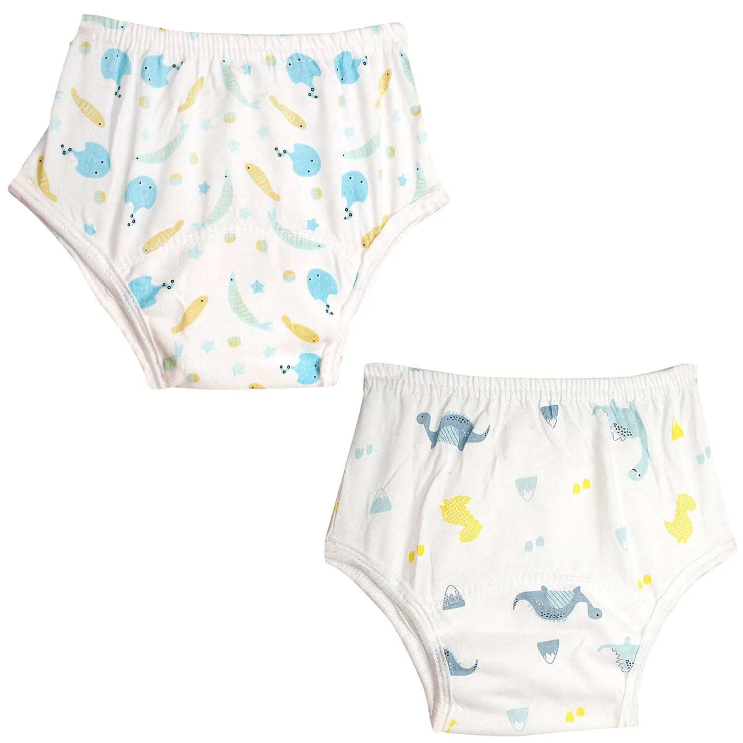 Adjustable & Washable Cloth Diaper Panty 2 Pk Dinosaurs And Fish Multicolour