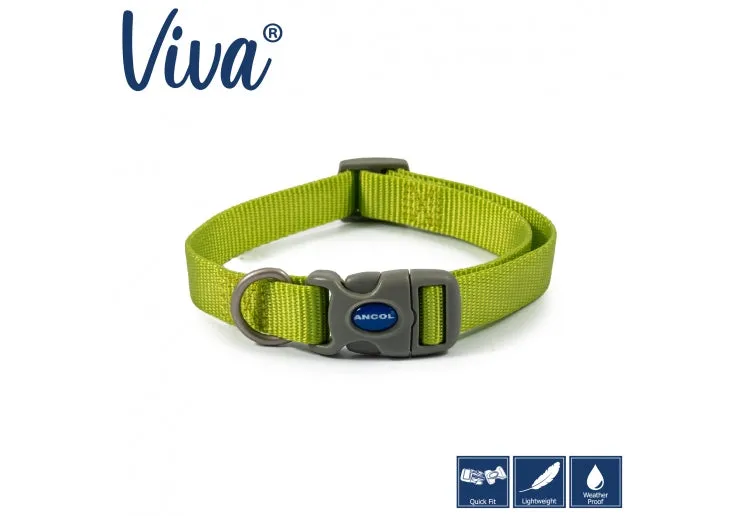 Ancol - Viva Nylon Adjustable Collar - Blue - Small (20-30cm)