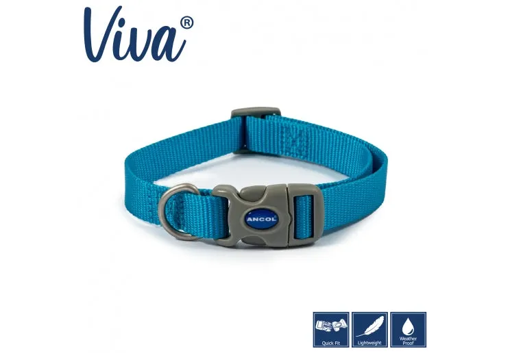 Ancol - Viva Nylon Adjustable Collar - Blue - Small (20-30cm)