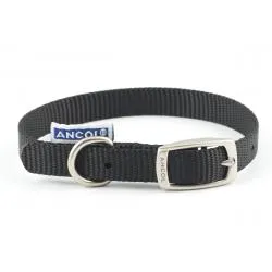 Ancol - Viva Nylon Buckle Collar - Black - Size 1 (20-26cm)