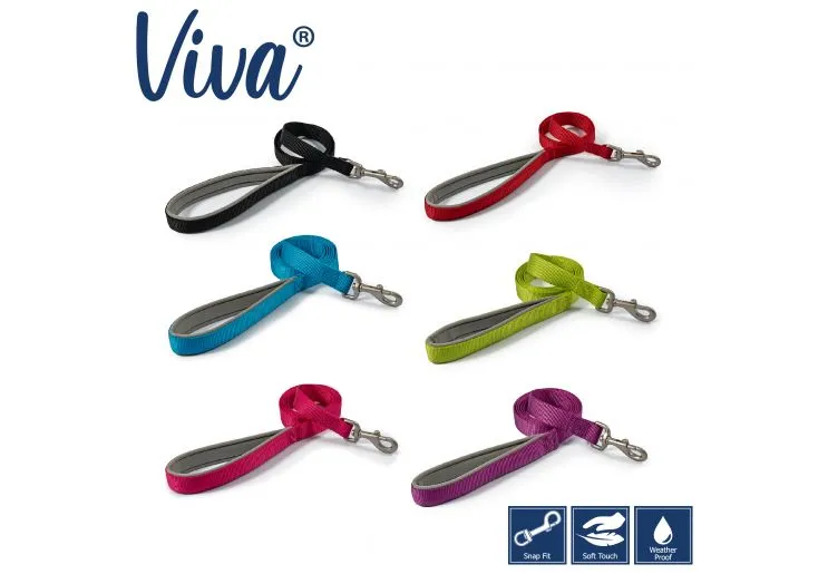 Ancol - Viva Nylon Padded Snap Lead - Black - 100cm x 25mm (Max 75kg)