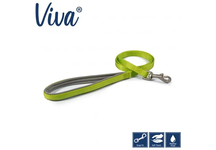 Ancol - Viva Nylon Padded Snap Lead - Black - 100cm x 25mm (Max 75kg)