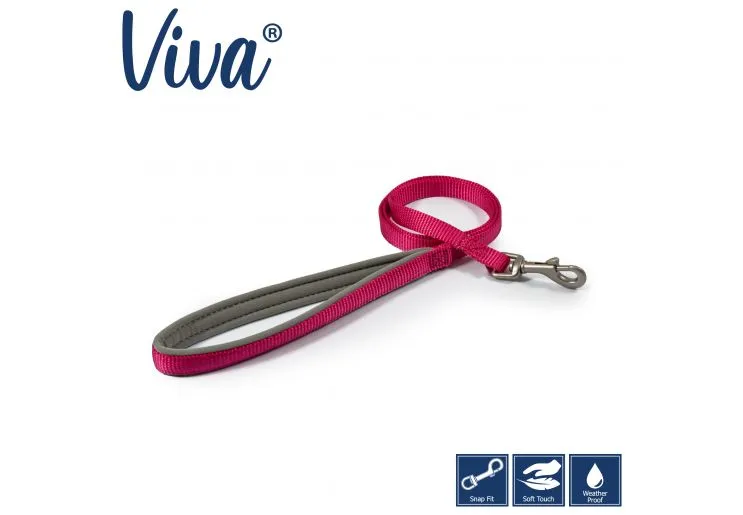 Ancol - Viva Nylon Padded Snap Lead - Black - 100cm x 25mm (Max 75kg)