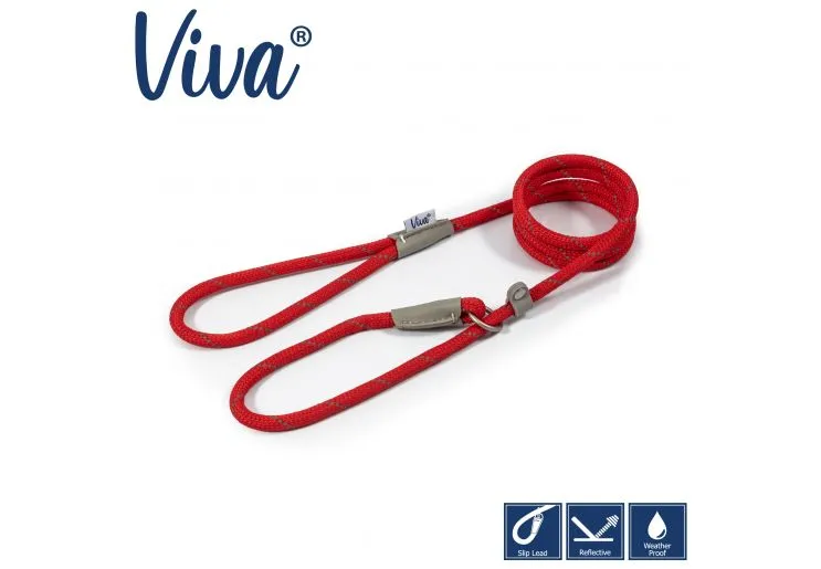 Ancol - Viva Nylon Reflective Rope Slip Lead - Blue - 150cm x 12mm (Max50kg)