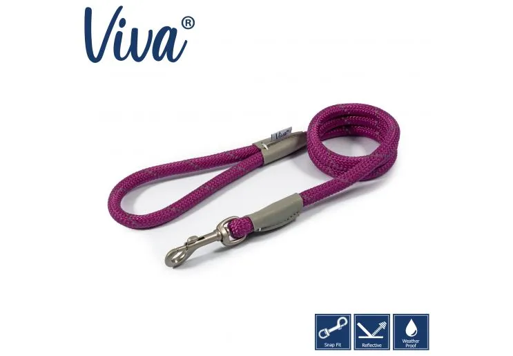 Ancol - Viva Nylon Reflective Rope Snap Lead - Lime - 107cm x 10mm (Max 30kg)