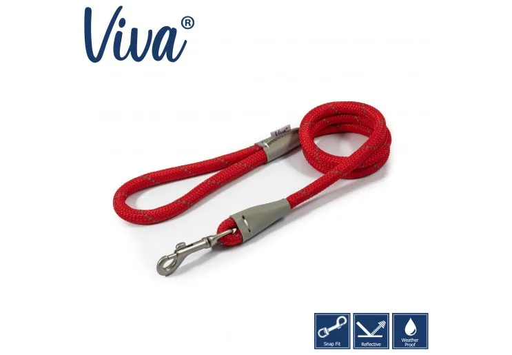 Ancol - Viva Nylon Reflective Rope Snap Lead - Lime - 107cm x 10mm (Max 30kg)