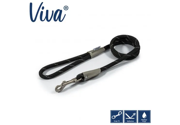 Ancol - Viva Nylon Reflective Rope Snap Lead - Lime - 107cm x 10mm (Max 30kg)