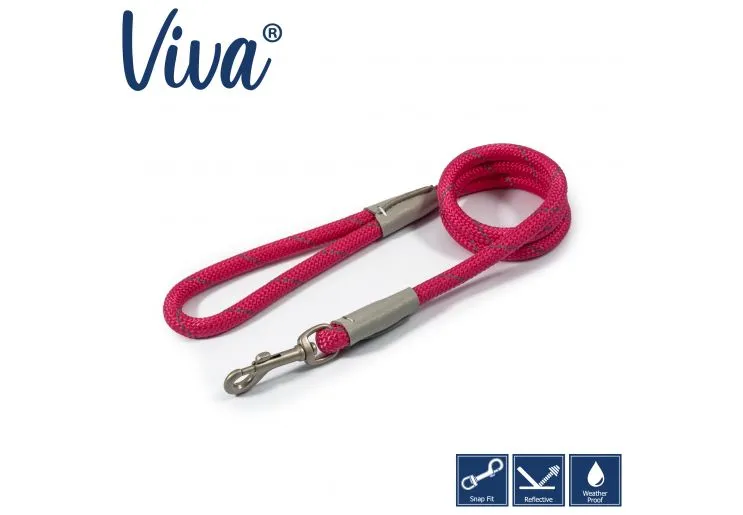 Ancol - Viva Nylon Reflective Rope Snap Lead - Lime - 107cm x 10mm (Max 30kg)