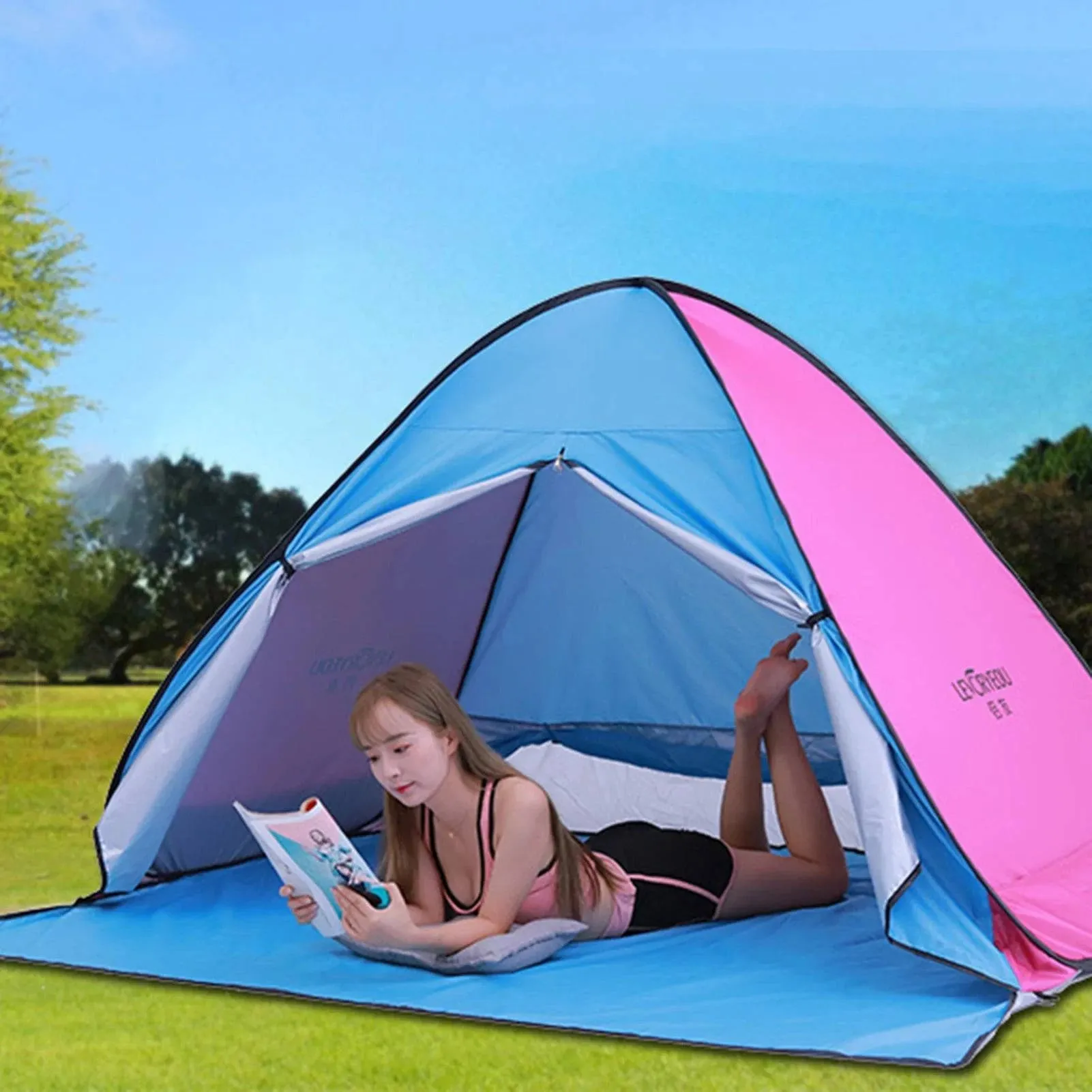 Automatic Camping Tent Ship From RU Beach Tent 2 Persons Tent Instant Pop Up Open Anti UV Awning Tents Outdoor Sunshelter