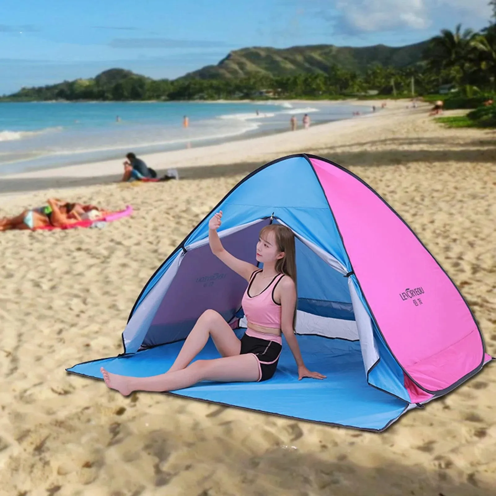 Automatic Camping Tent Ship From RU Beach Tent 2 Persons Tent Instant Pop Up Open Anti UV Awning Tents Outdoor Sunshelter