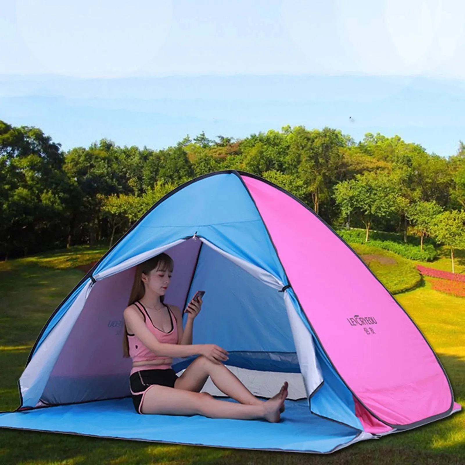 Automatic Camping Tent Ship From RU Beach Tent 2 Persons Tent Instant Pop Up Open Anti UV Awning Tents Outdoor Sunshelter