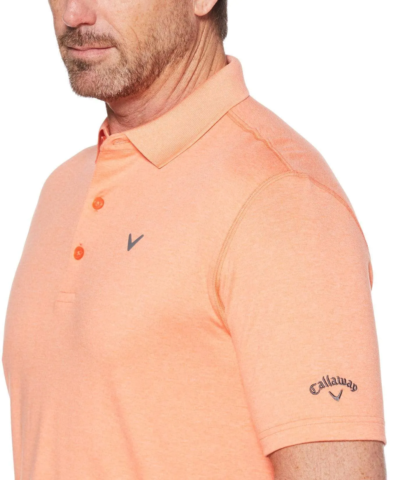 Big & Tall Cooling Heathered Polo With Chevron