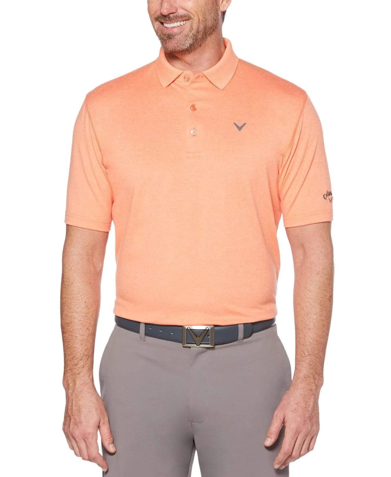 Big & Tall Cooling Heathered Polo With Chevron