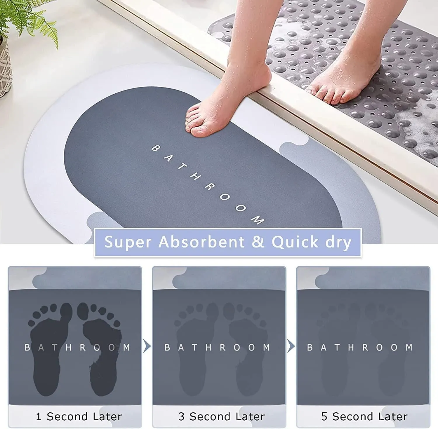 (Buy 1 Get 1 Free) Super Absorbent Bathroom Mat