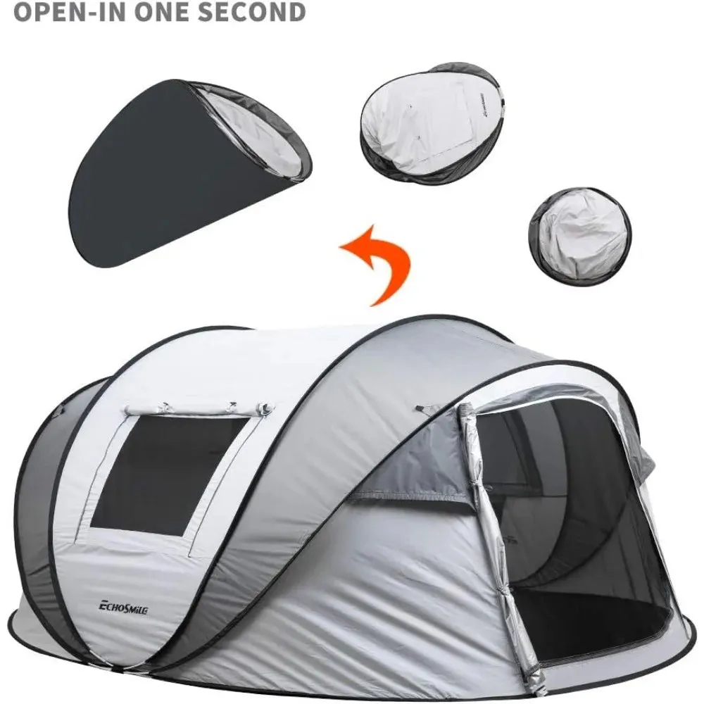 Camping Instant Tent, 2/4/6/8/10 Person Pop Up Tent, Water Resistant Dome Tent, Easy Setup for Camping Hiking and Outdoor