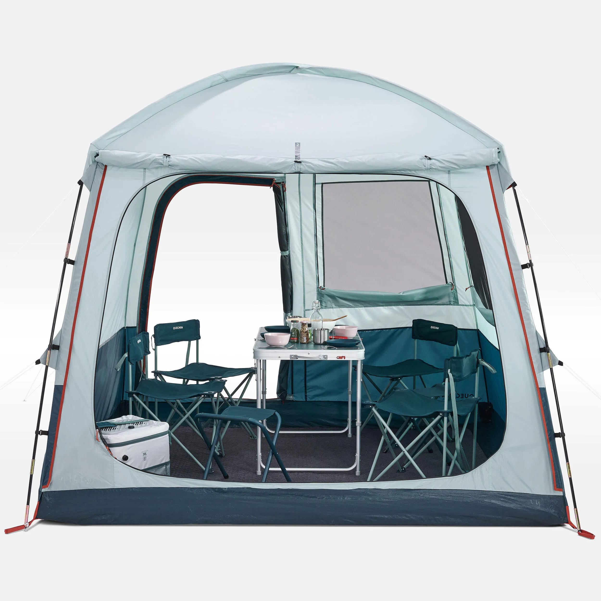 Camping tent Quechua Arpenaz Base 6-person, dark turquoise/gray green