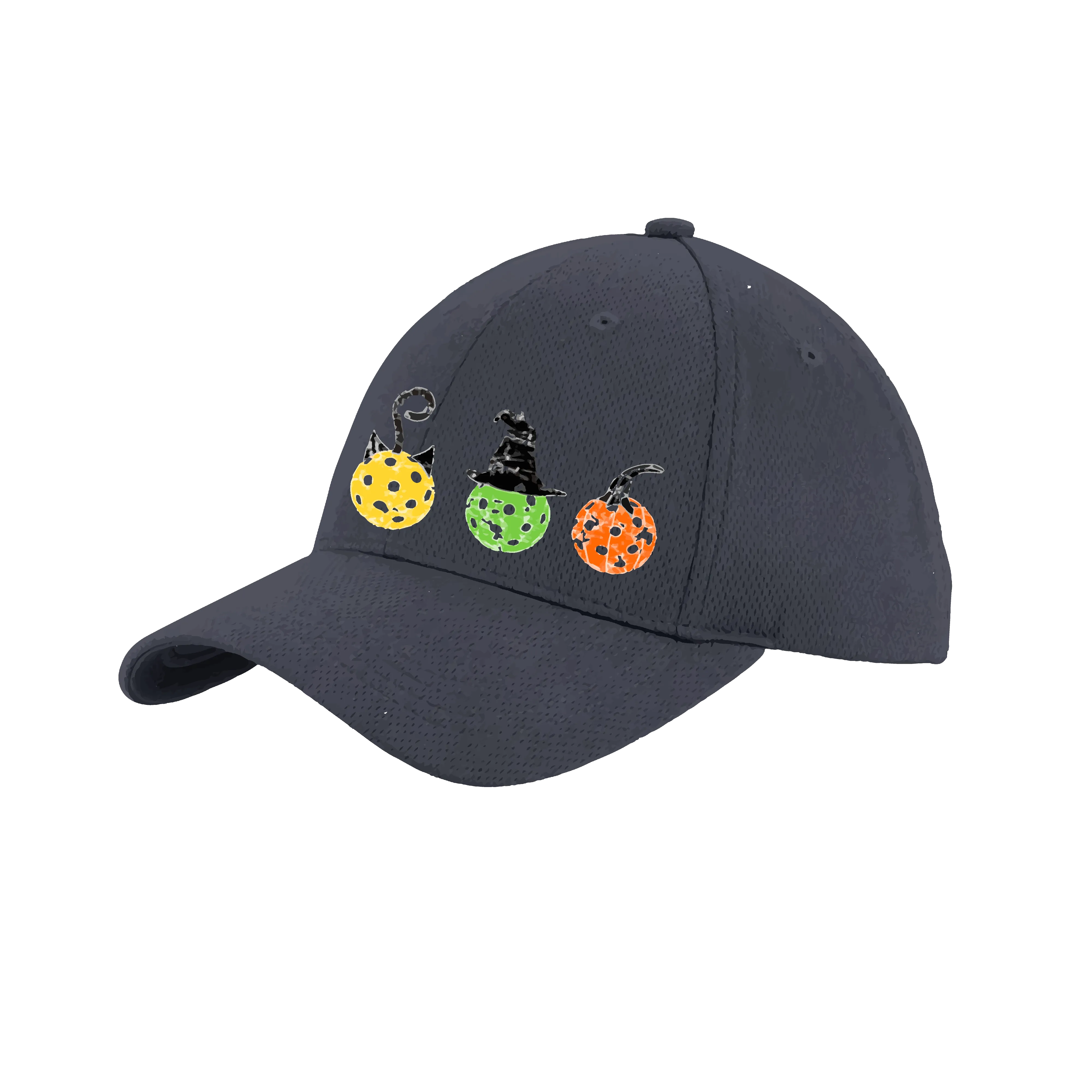 Cat Witch Pumpkin | Pickleball Hat | Moisture-Wicking 100% Polyester