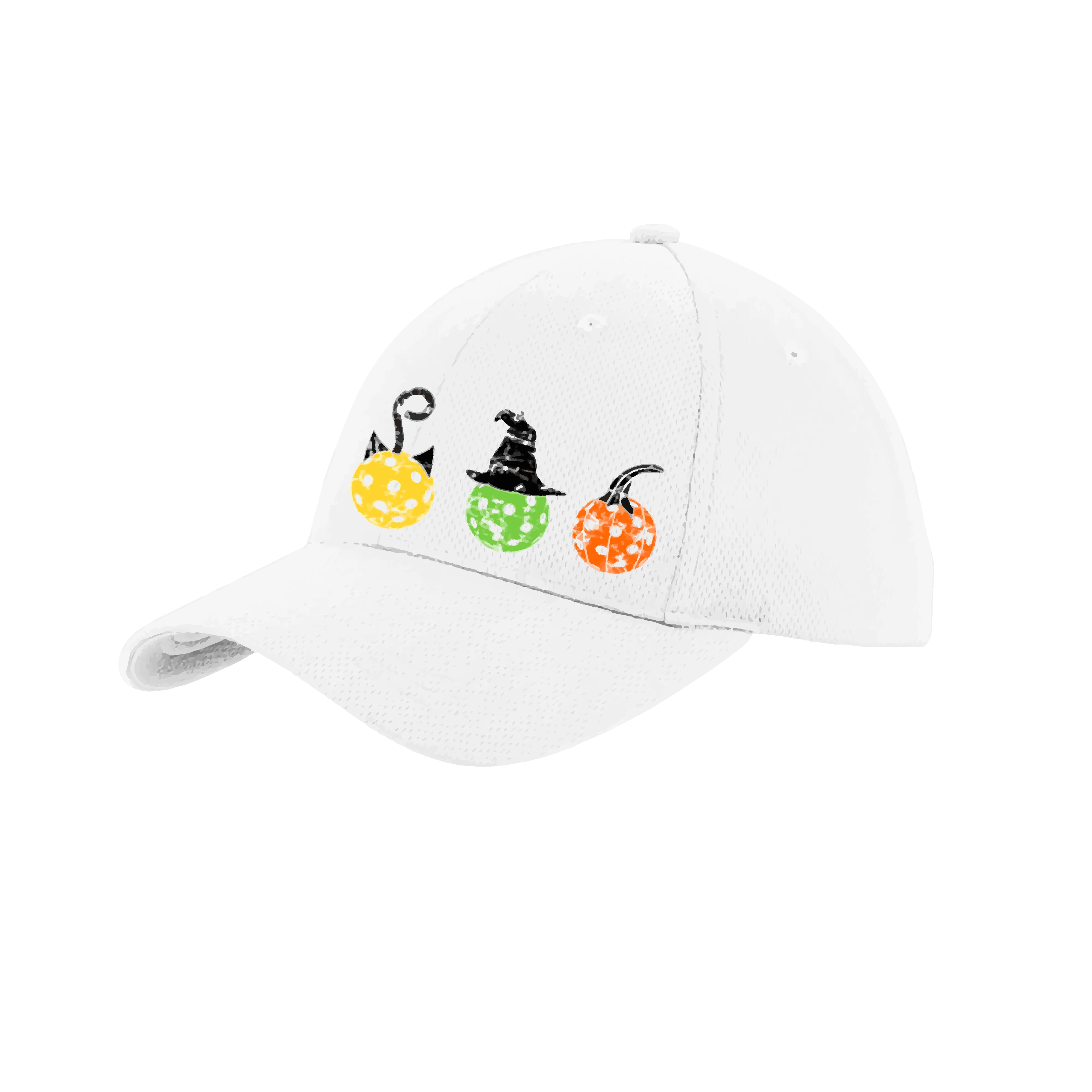 Cat Witch Pumpkin | Pickleball Hat | Moisture-Wicking 100% Polyester