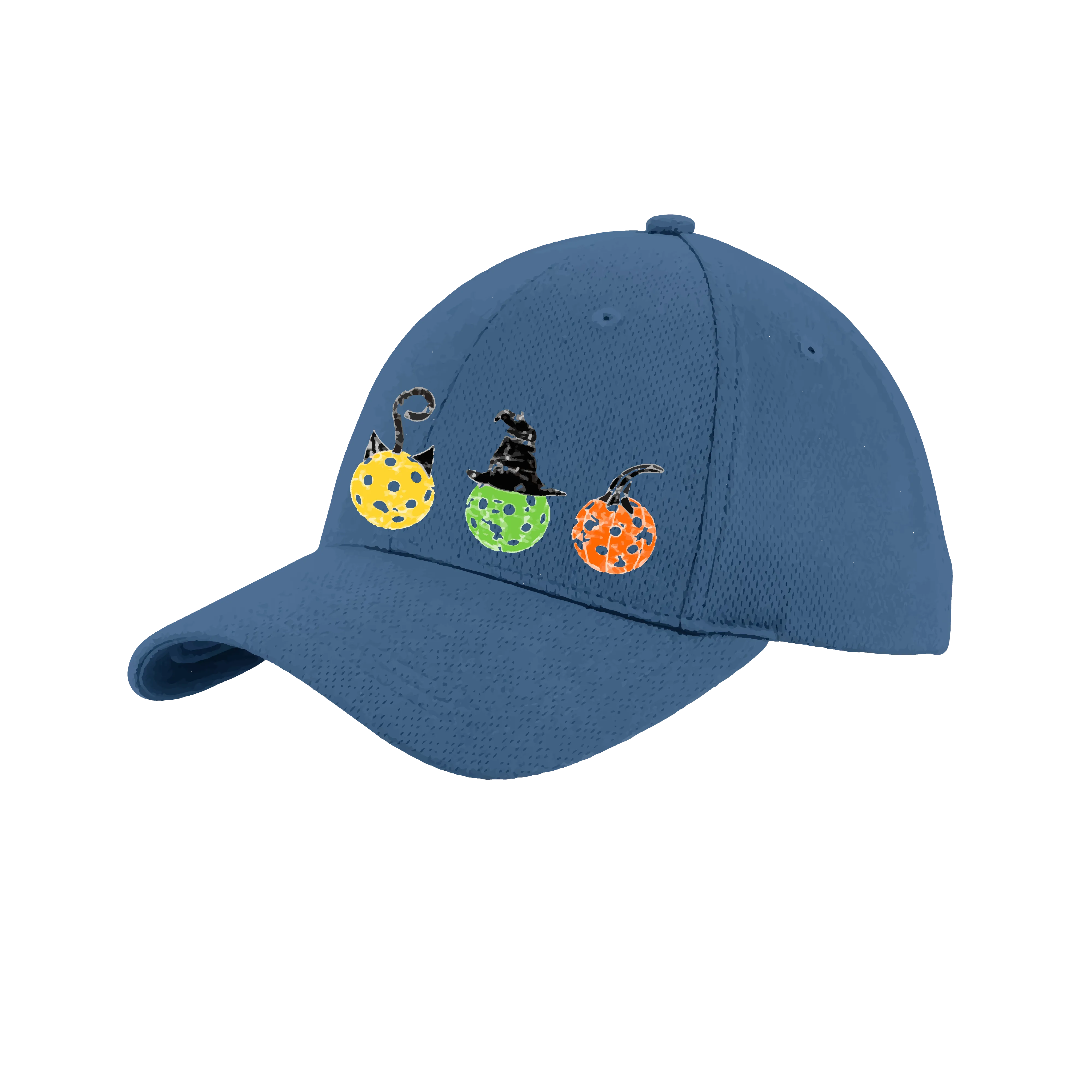 Cat Witch Pumpkin | Pickleball Hat | Moisture-Wicking 100% Polyester