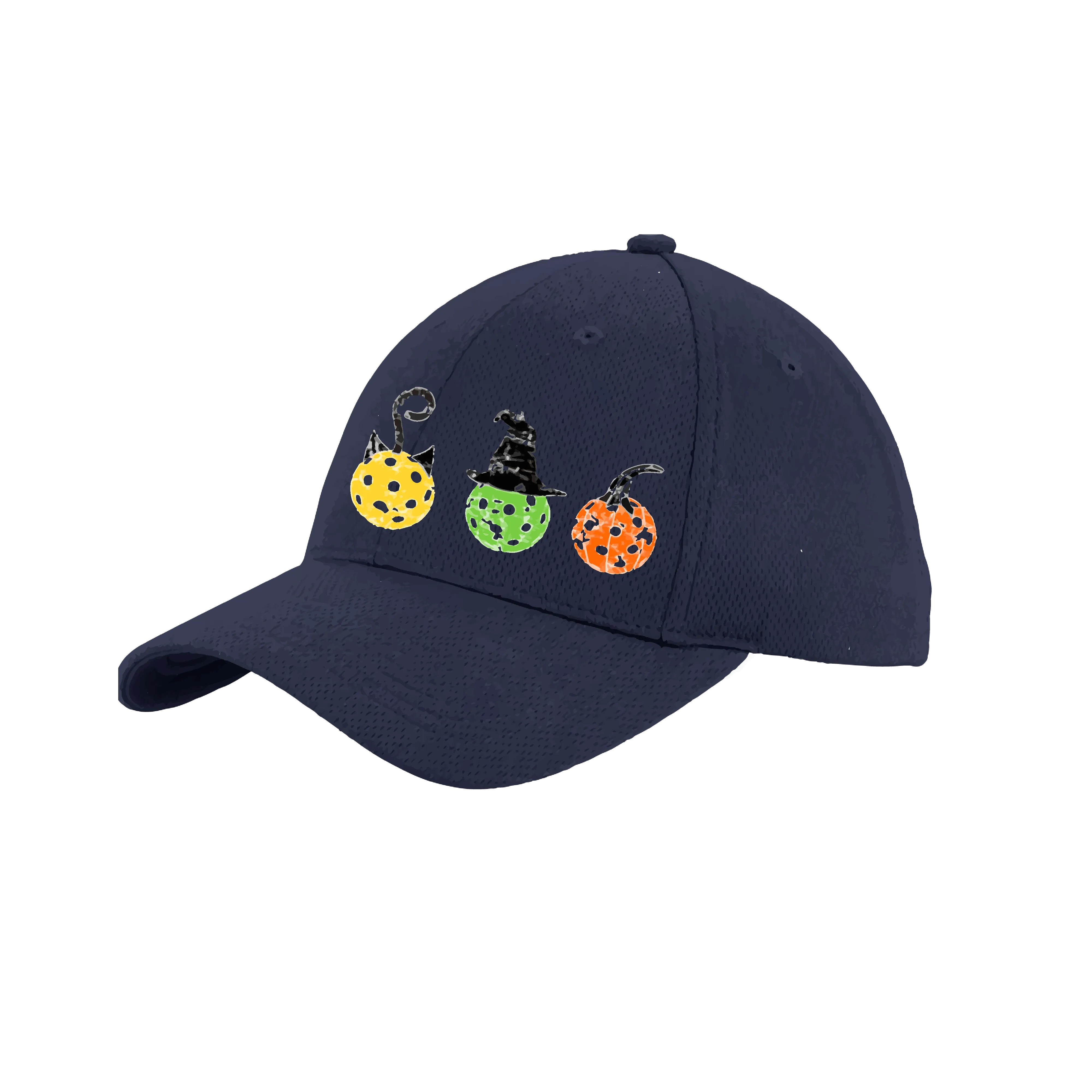 Cat Witch Pumpkin | Pickleball Hat | Moisture-Wicking 100% Polyester