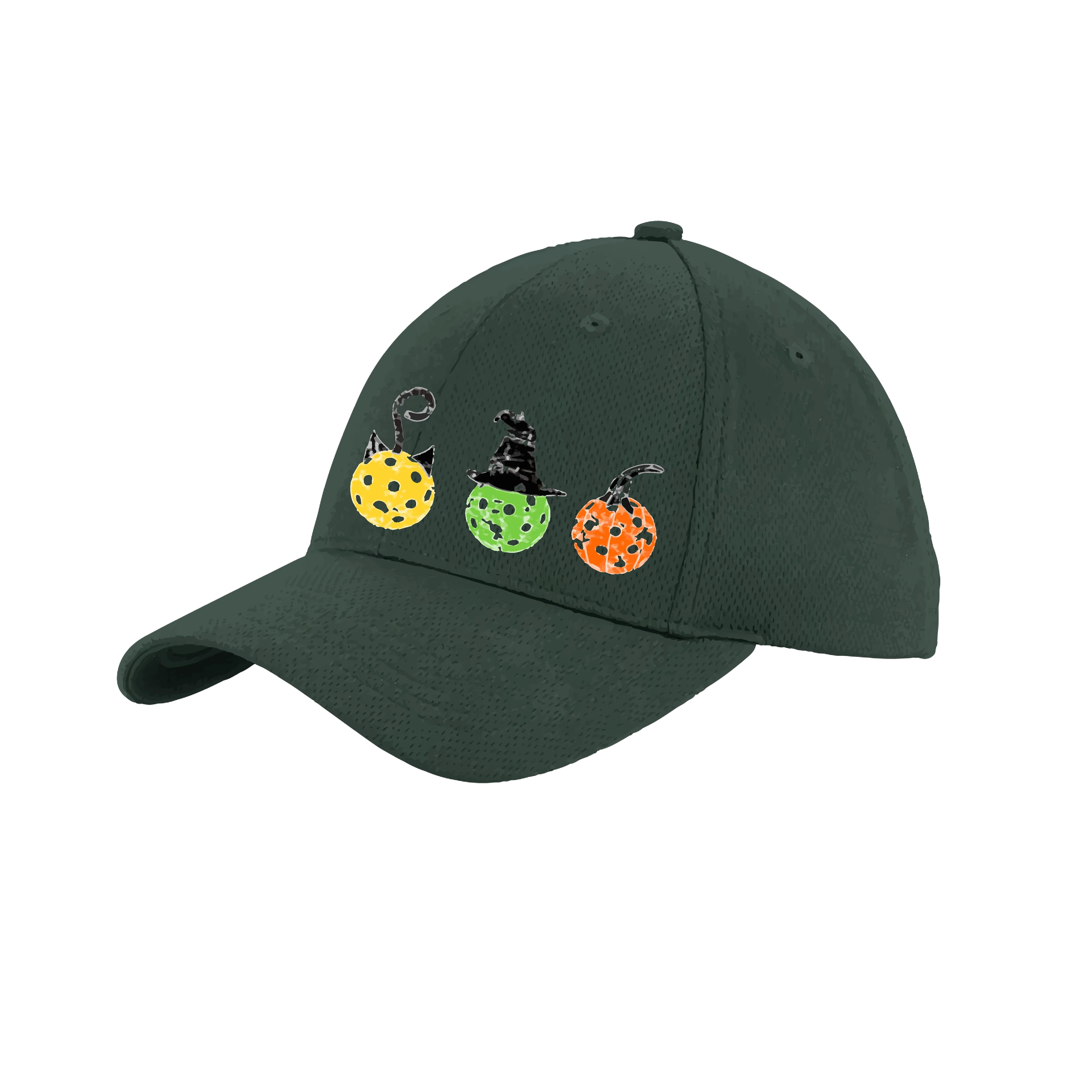 Cat Witch Pumpkin | Pickleball Hat | Moisture-Wicking 100% Polyester