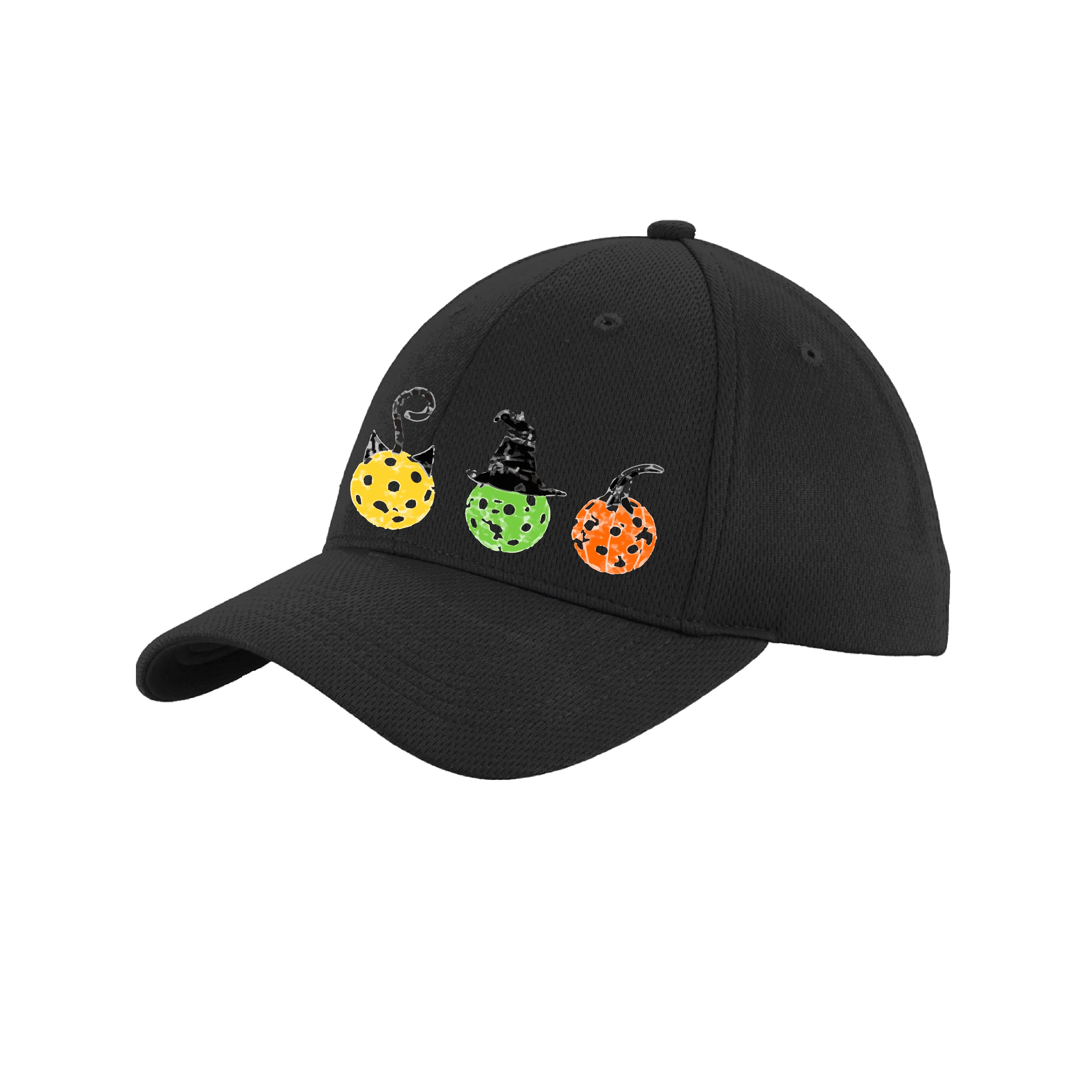 Cat Witch Pumpkin | Pickleball Hat | Moisture-Wicking 100% Polyester