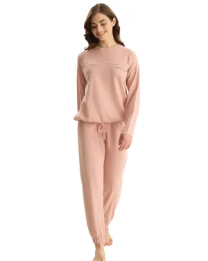 Classic Winter Pajama Set with Long Sleeve Top and Pants