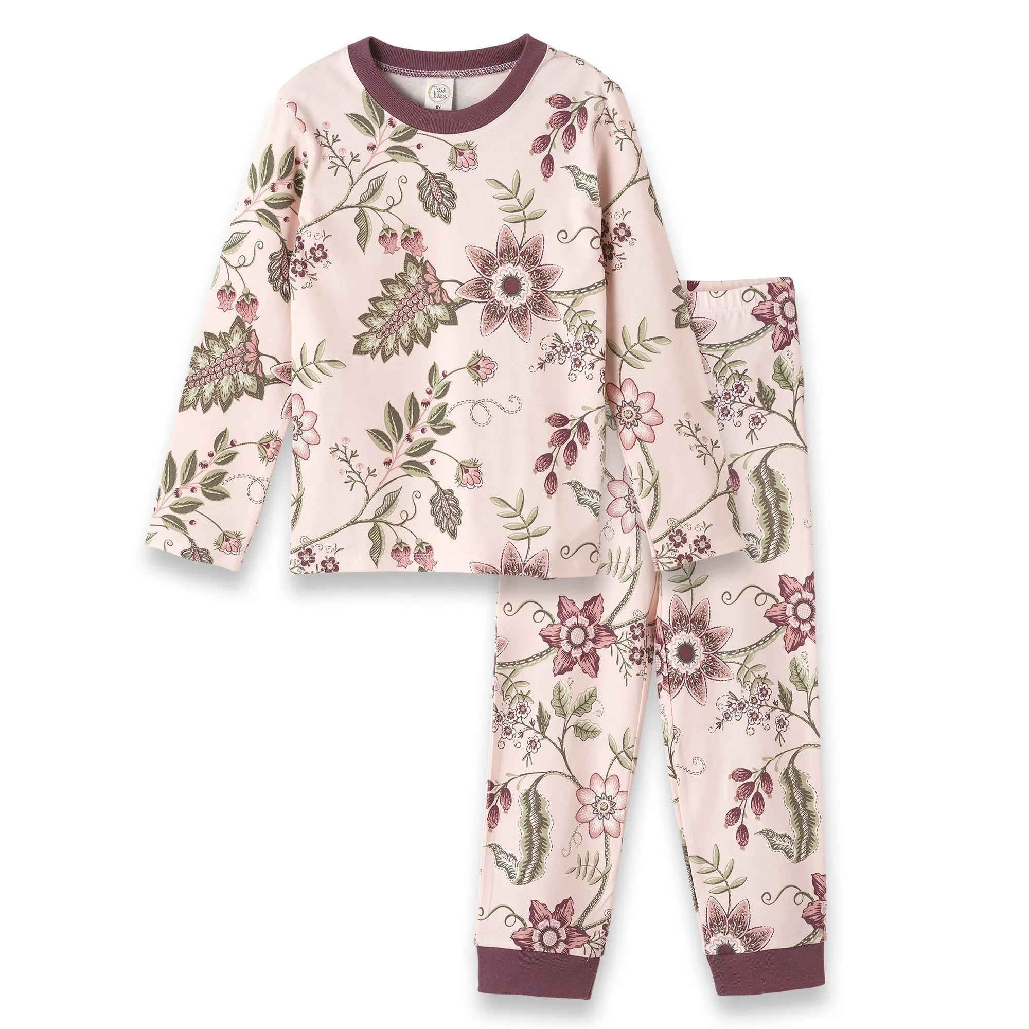 Floral Stitchery Bamboo Pajama Set