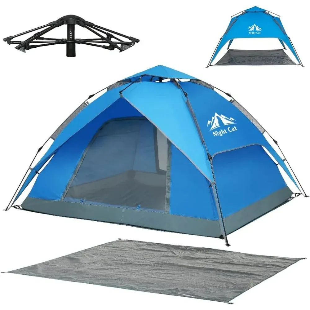 Instant Popup Tents 2-3 Persons with Footprint Tarp Easy Setup Camping Tent with Rainfly Double Layers Waterproof Automatic