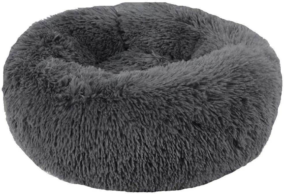 Large Washable Plush Round Dog Cat Bed, Non-Slip, 70cm