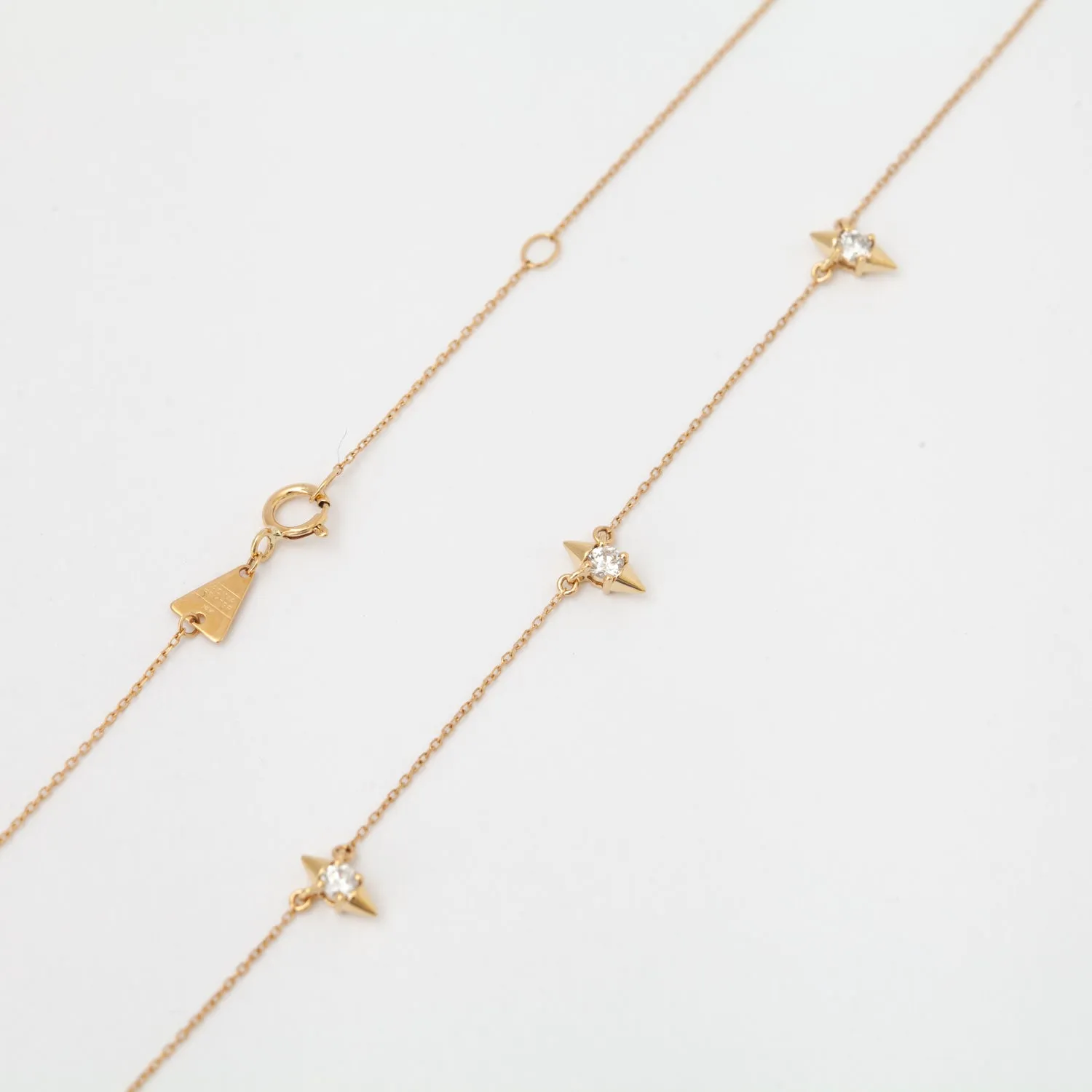 London 3 Diamond Spike Chain Necklace