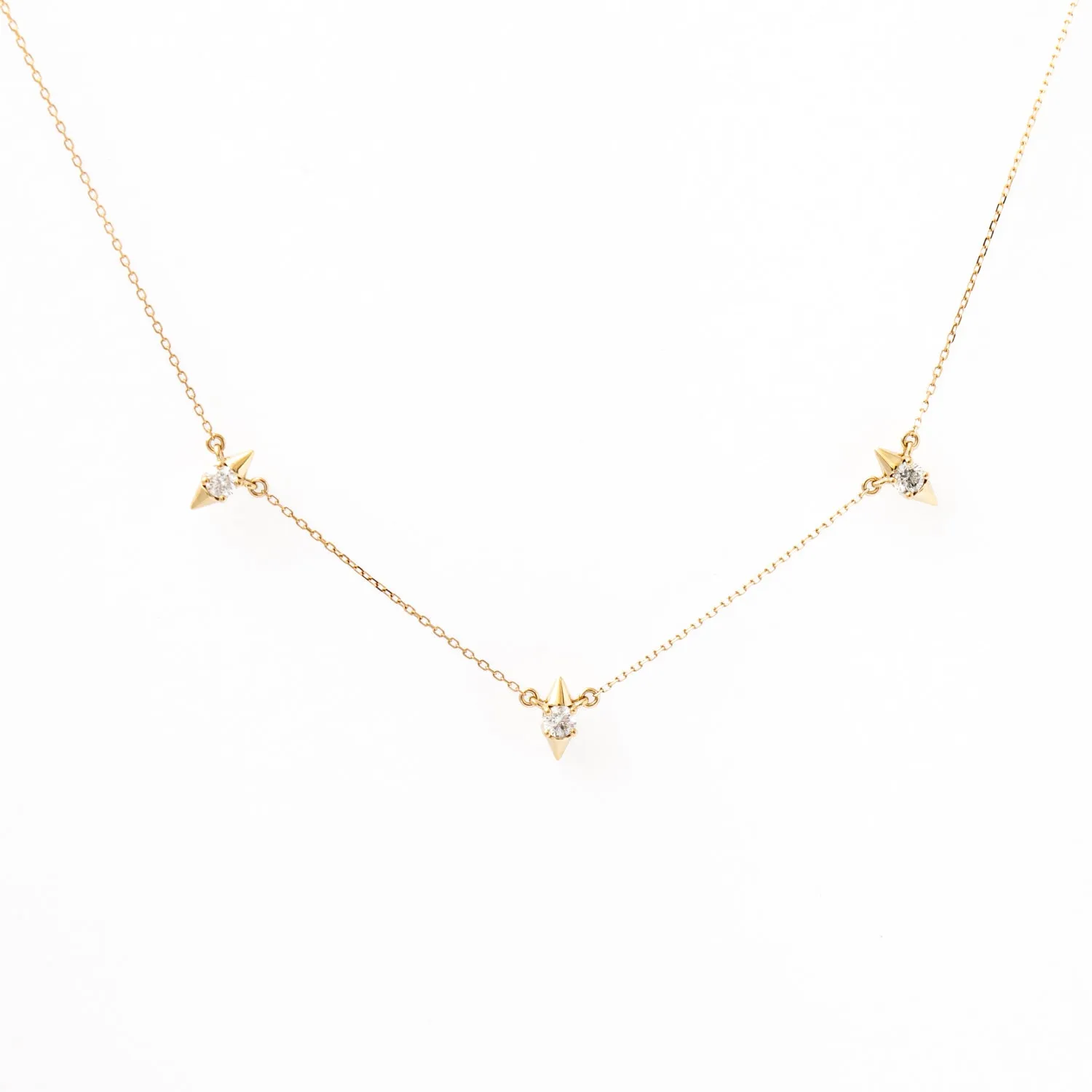 London 3 Diamond Spike Chain Necklace