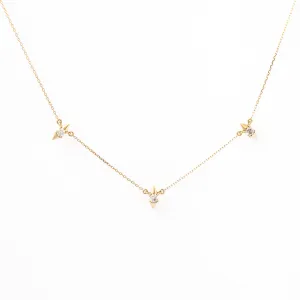 London 3 Diamond Spike Chain Necklace