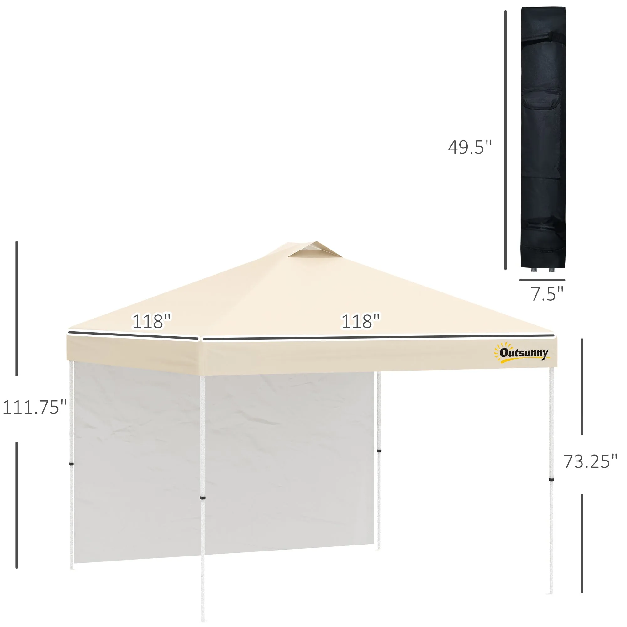 Lulu 10 x 10 ft Pop-Up Canopy Tent - Beige