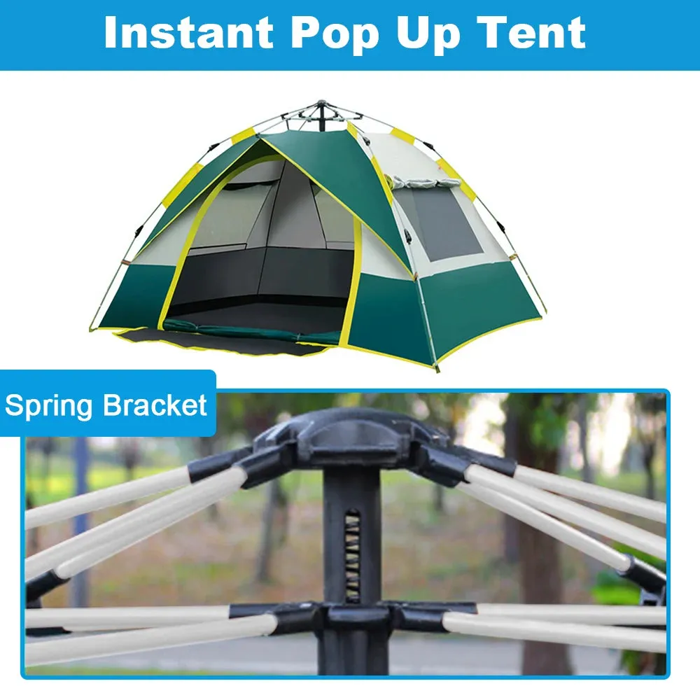 Outdoor Pop Up Tent Water-resistant Portable Instant Auto Camping Tent for 2-4 Person Family Tent Camping Hiking Backpacking