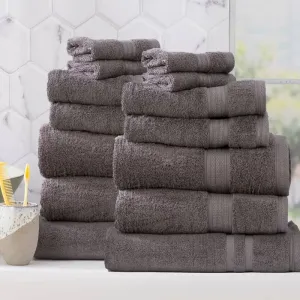 Renee Taylor Stella 14 Piece Charcoal Towel Pack