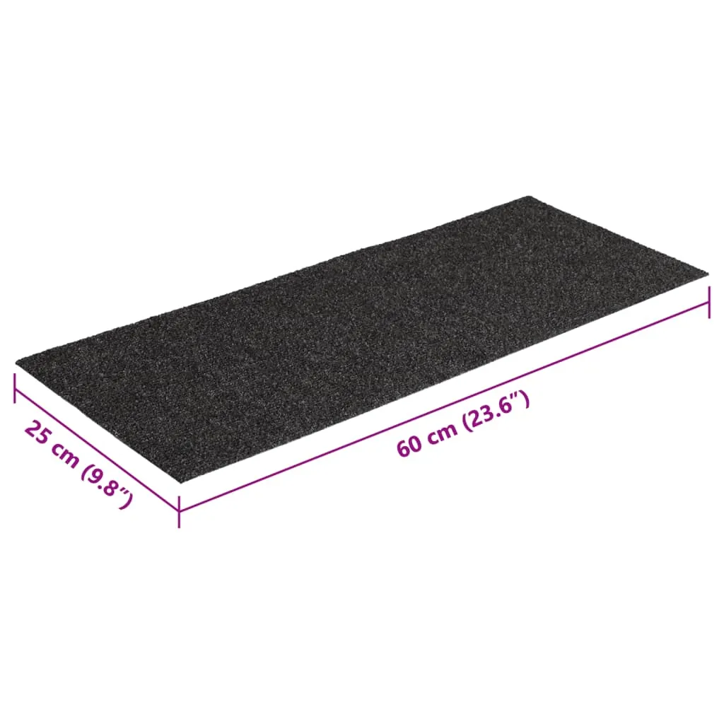 Self-adhesive Stair Mats Rectangular 15 pcs 60x25 cm Anthracite