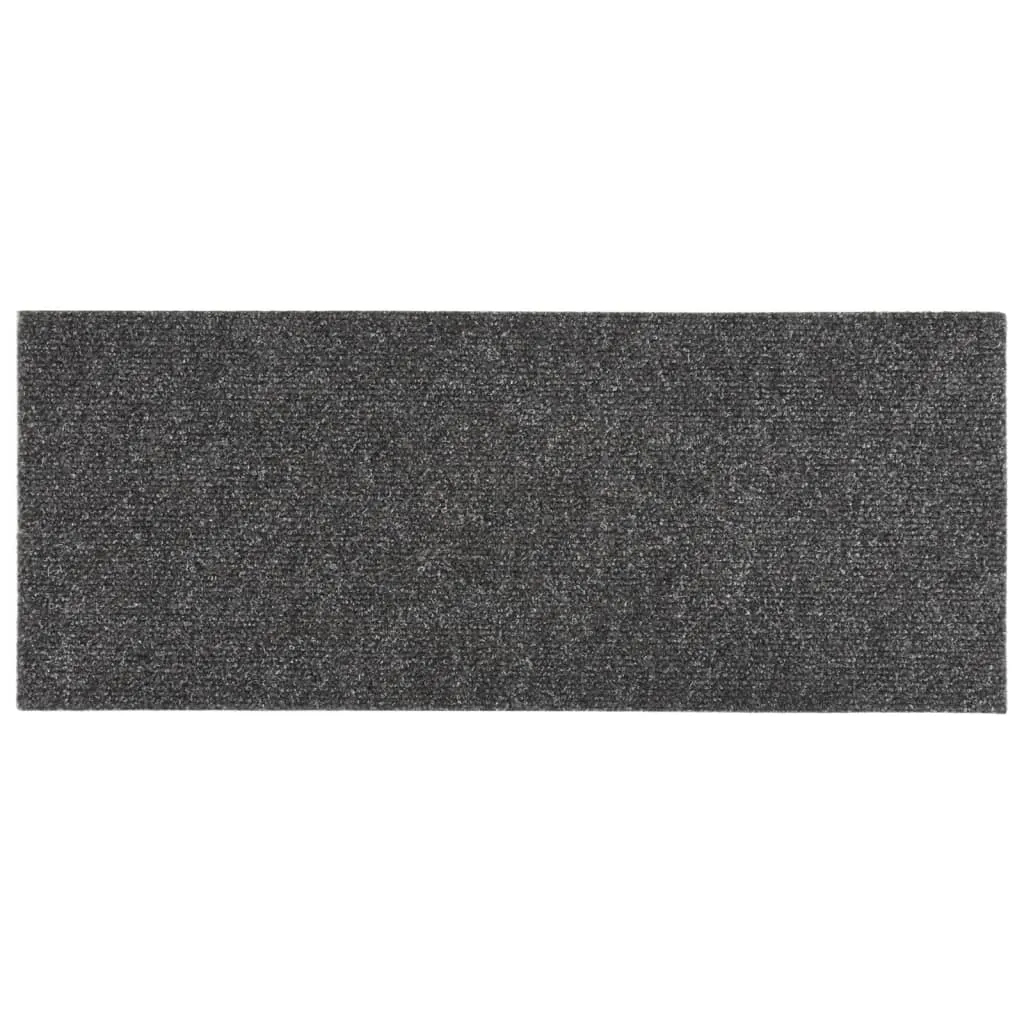 Self-adhesive Stair Mats Rectangular 15 pcs 60x25 cm Anthracite