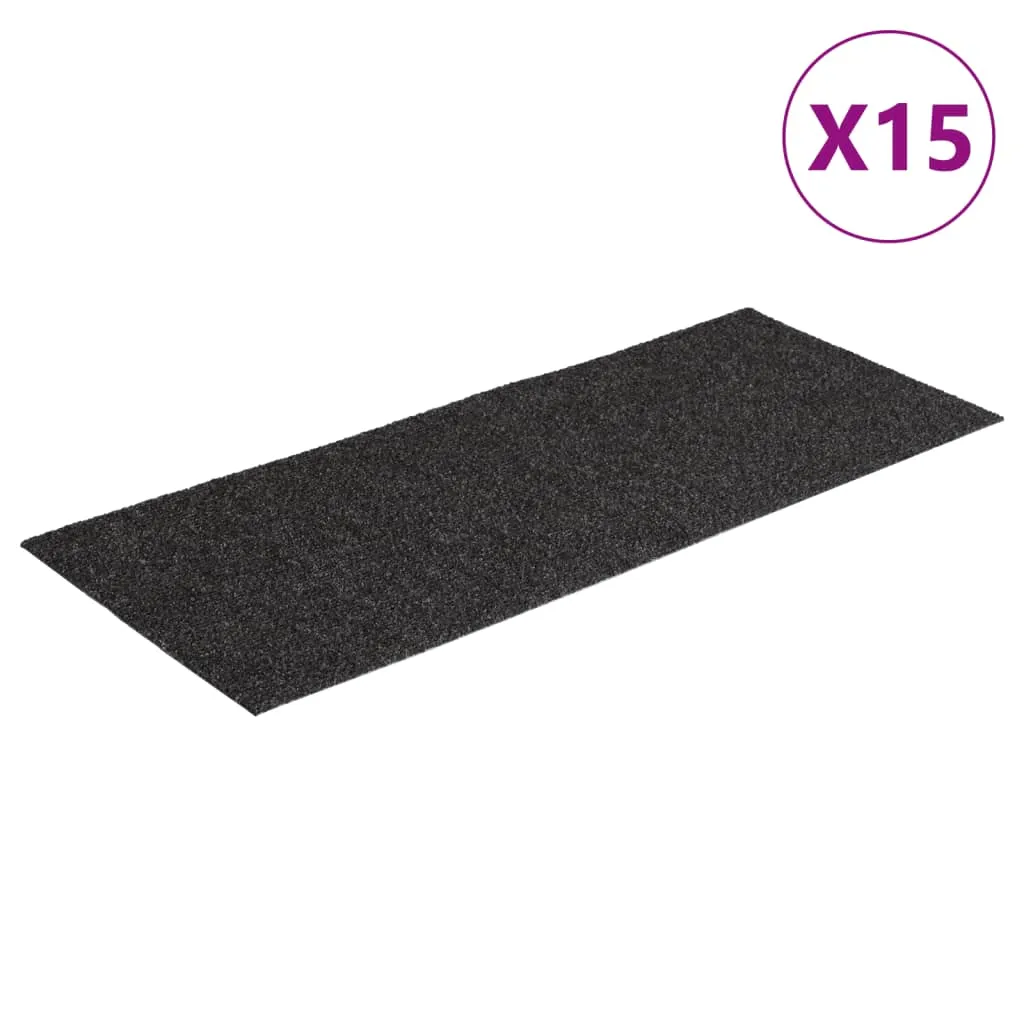 Self-adhesive Stair Mats Rectangular 15 pcs 60x25 cm Anthracite