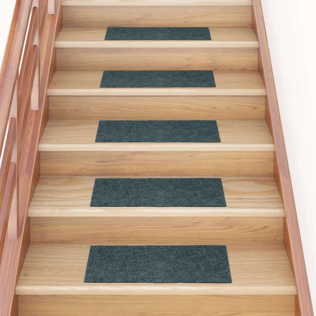 Self-adhesive Stair Mats Rectangular 15 pcs 60x25 cm Green