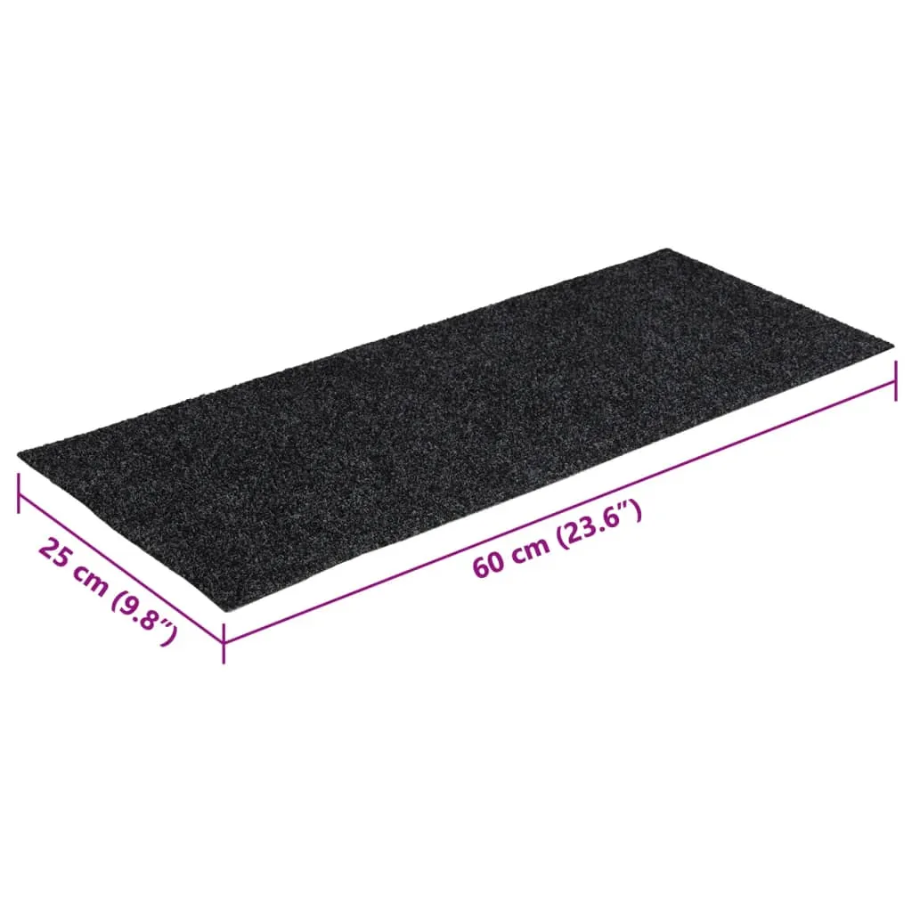 Self-adhesive Stair Mats Rectangular 15 pcs 60x25 cm Grey