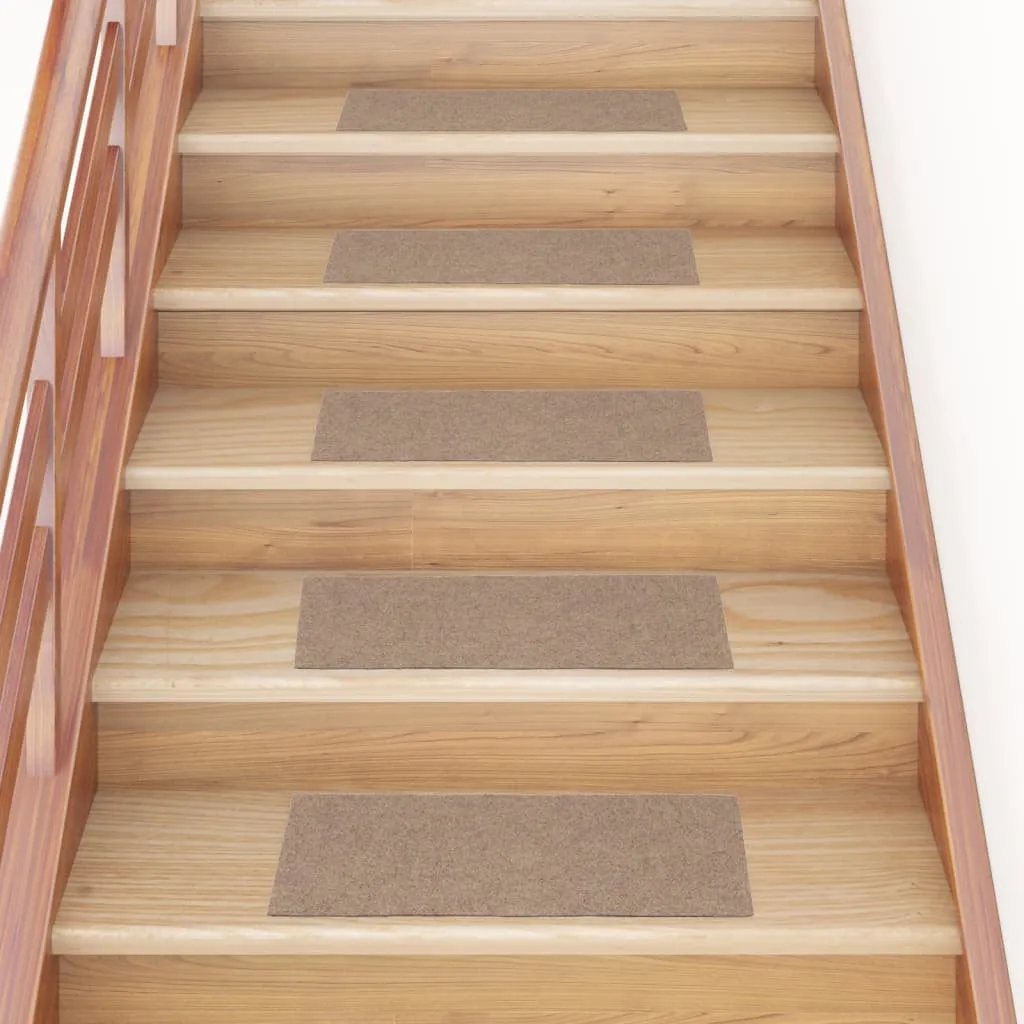 Self-adhesive Stair Mats Rectangular 15 pcs 60x25 cm Light Brown