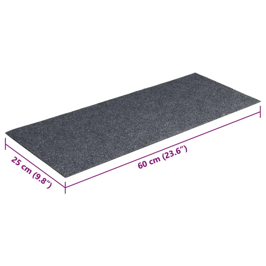 Self-adhesive Stair Mats Rectangular 15 pcs 60x25 cm Light Grey