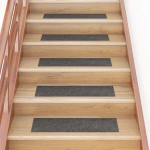 Self-adhesive Stair Mats Rectangular 15 pcs 76x20 cm Anthracite